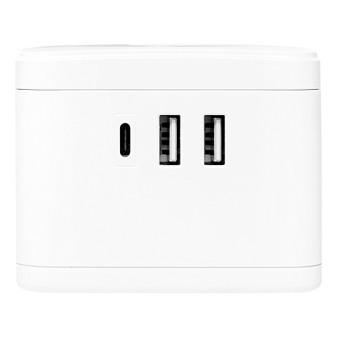 EKF PROxima Удлинитель "Куб" 2 гнезда 2USB 2,4А+Type C + Ночник 1,3 метра 1мм2