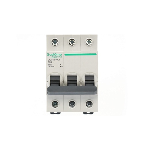 Systeme Electric City9 Set Автоматический выключатель (АВ) С 50А 3P 6kA 400В