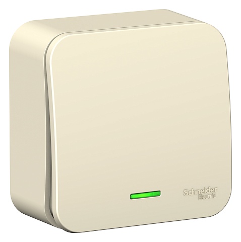 Systeme Electric Blanca наруж Молочный Выключатель 1-клавишный с подсветкой, 6А, 250В