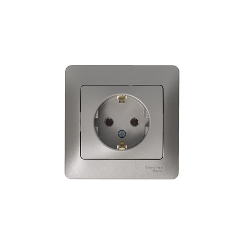 Systeme Electric Glossa Платина Розетка с/з (в сборе)