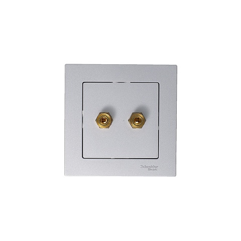 Systeme Electric AtlasDesign Алюминий Аудиорозетка двухместная