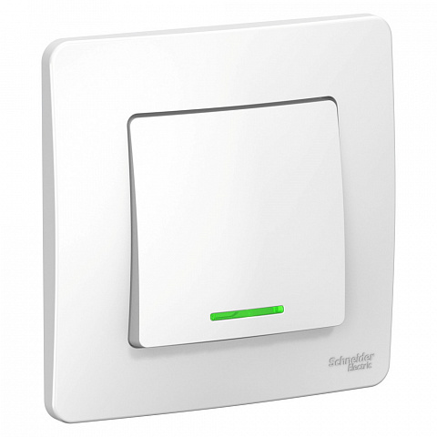 Systeme Electric Blanca внутр Бел Выключатель 1-клавишный с подсветкой, 6А, 250B