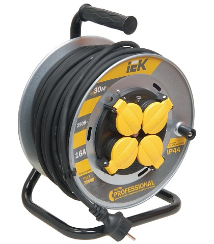 IEK INDUSTRIAL PLUS Катушка УК20 с т/з 4 места 2Р+PЕ/20метров 3х1,5мм2 IP44 Industrial plus