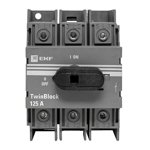EKF TwinBlock Рубильник 125A 3P c рукояткой управления для прямой установки
