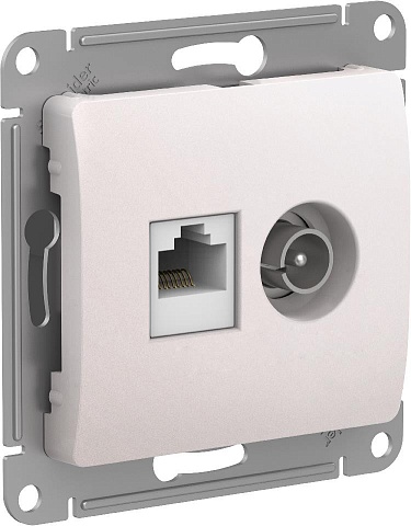 Systeme Electric Glossa Перламутр Розетка двойная TV + компьютерная RJ45, кат. 5Е