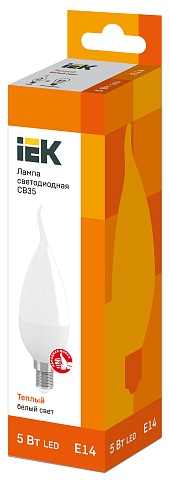 IEK Лампа светодиодная ECO CB35 свеча на ветру 5Вт 230В 3000К E14