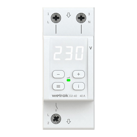 Welrok D2-40 Реле напряжения 40 А (max 50 A) 8 800 ВА, 3х клеммные