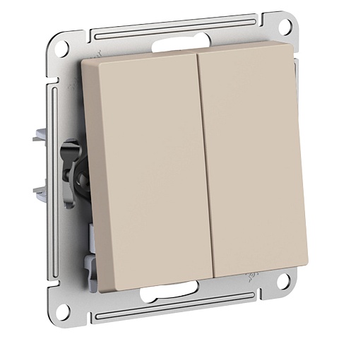 Systeme Electric AtlasDesign Песочный Выключатель 2-клавишный с самовозвратом, сх.2, 10А, механизм