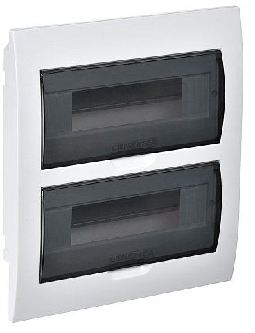 IEK GENERICA Корпус пластиковый ЩРВ-П-24 черн. прозр. дверь IP41