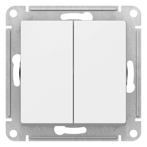 Systeme Electric AtlasDesign Белый Выключатель 2-клавишный с самовозвратом, сх.5, 10АХ, механизм