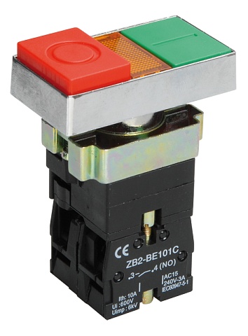 IEK LAY5 Кнопка управления LAY5-BW8465 I-O сдвоенная с подсветкой