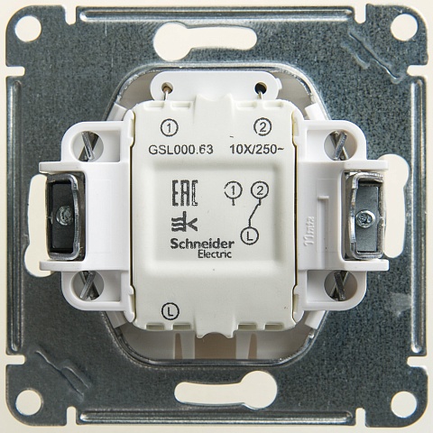 Systeme Electric Glossa Перламутр Переключатель 1-клавишный с подсветкой сх.6а, 10АХ