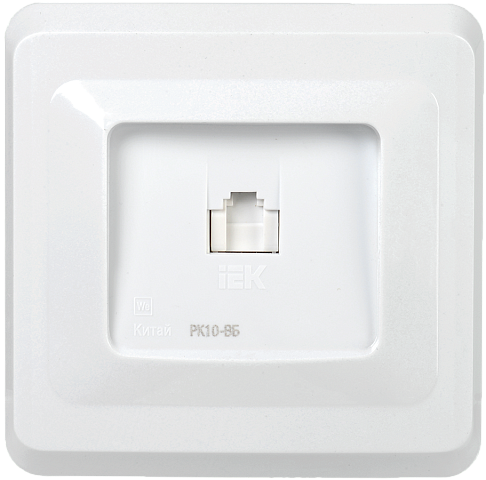 IEK VEGA РК10-ВБ Розетка 1-ая комп. RJ45 Cat5e ВЕГА белый