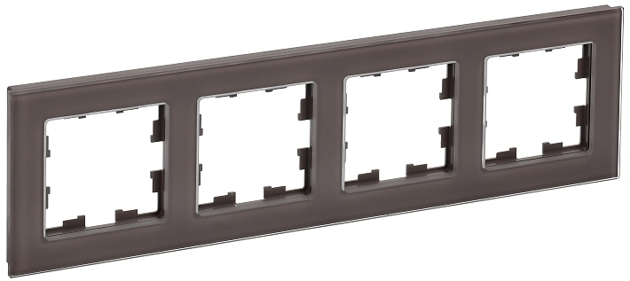 IEK BRITE DECOR Темн.бронза глянц стекло Рамка 4-м РУ-4-2-БрТБ