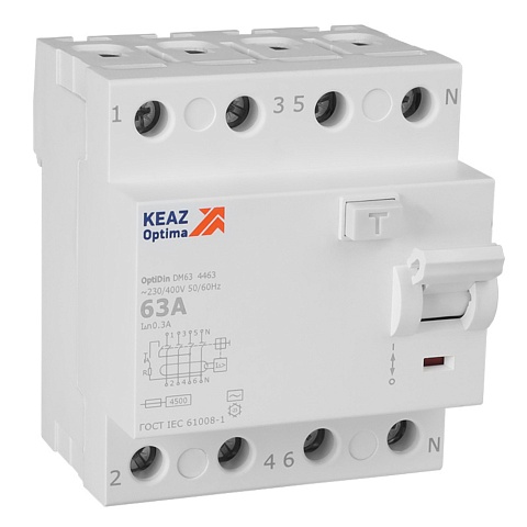 КЭАЗ OptiDin DM63-4463-AC-4,5-УХЛ4 (4P, 63, 300mA)