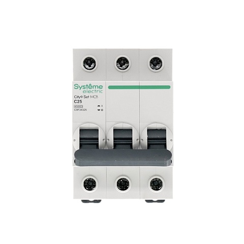 Systeme Electric City9 Set Автоматический выключатель (АВ) С 25А 3P 4.5kA 400В