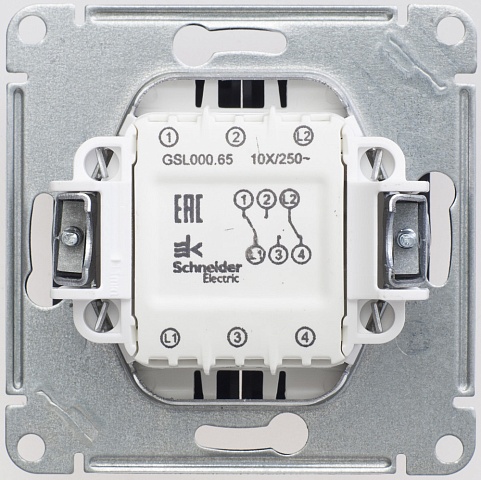 Systeme Electric Glossa Шоколад Переключатель 2-клавишный, сх.6, 10АХ