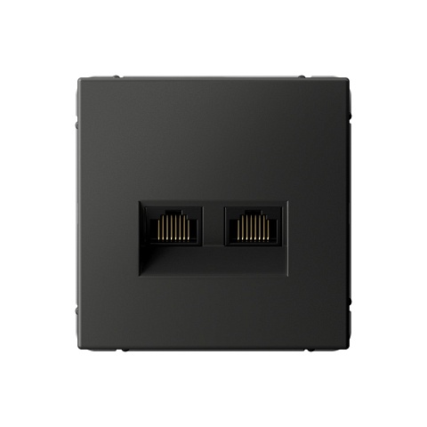 Systeme Electric ArtGallery Базальт Розетка двойная компьютерная RJ45+RJ45, кат.6А, механизм