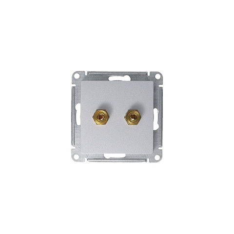 Systeme Electric AtlasDesign Алюминий Аудиорозетка двухместная
