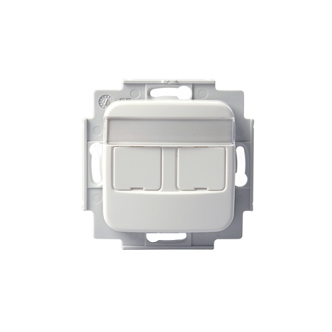 ABB Jussi Бел Розетка телекоммуникационная на 2*RJ45, без разъемов (Kingston)