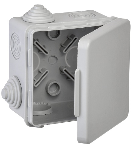 IEK GENERICA Коробка расп. КМ 80х80х50мм о/к IP54 4 вв. (7035)