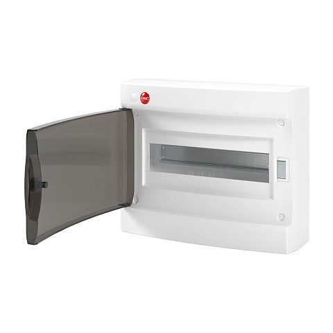 DKC Щиток настен.с двер.12мод.,IP41,бел.,с клем.блок.1х87512 и замком
