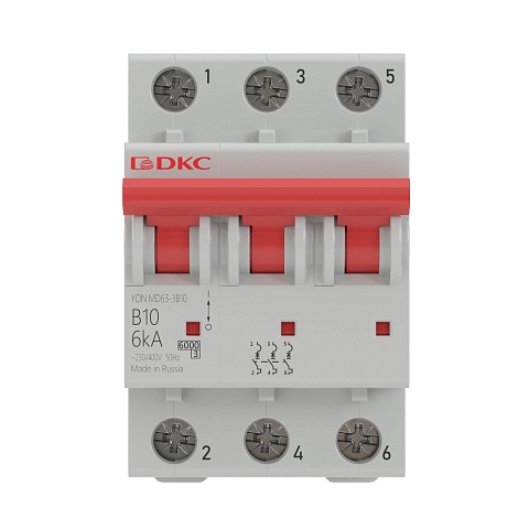 DKC YON pro Автоматический выключатель модульный MD63 3P 6А C 10kA