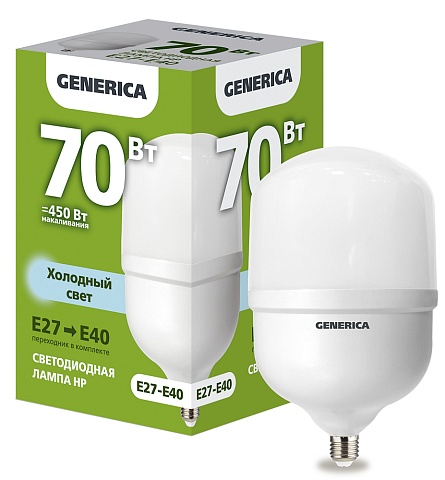 IEK GENERICA Лампа LED HP 70Вт 230В 6500К E27-E40