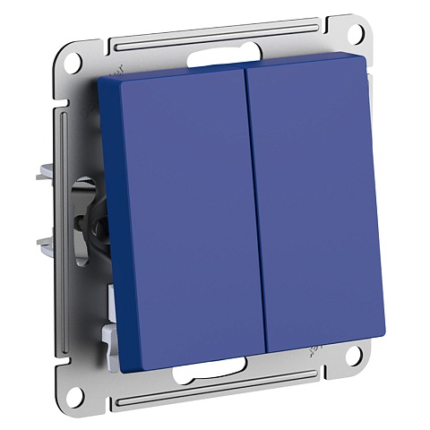 Systeme Electric AtlasDesign Аквамарин Переключатель 2-клавишный, сх.6/2, 10АХ, механизм