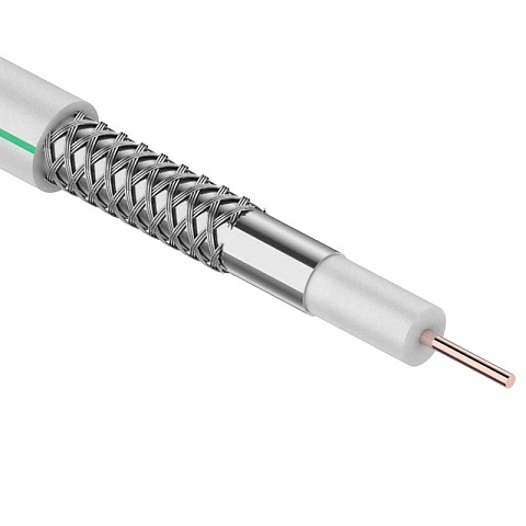 Кабель коаксиальный SAT 703B (75%),Cu/Al/CuSn, 75 Ом, (100м) бел,  Rexant