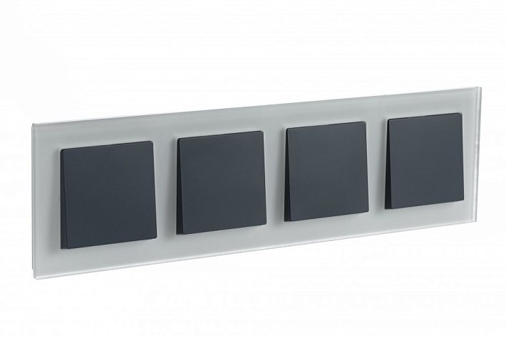 Systeme Electric AtlasDesign Nature Матовое стекло белый Рамка 4-ая