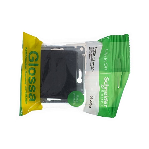 Systeme Electric Glossa Антрацит Переключатель 1-клавишный, сх.6, 10АХ