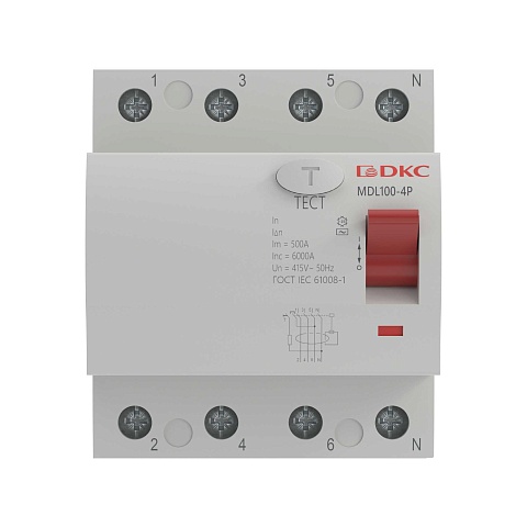 DKC YON max Устройство защитного отключения УЗО ВДТ MAX MDL100, 4P, 300mA, 80A,тип АС