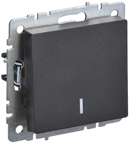 IEK BRITE BASE Черный Выключ. 1-кл. прох. с инд. 10А ВС10-1-7-БрЧ