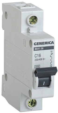 IEK GENERICA Авт. выкл. ВА47-29 1Р 50А 4,5кА х-ка С