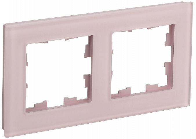 IEK BRITE DECOR Розовый матовый стекло Рамка 2-мест. РУ-2-2-Бр