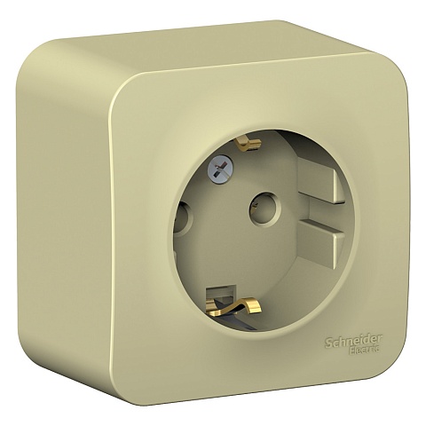 Systeme Electric Blanca наруж Беж Розетка с/з без шторок, изолир. пластина 16А, 250В