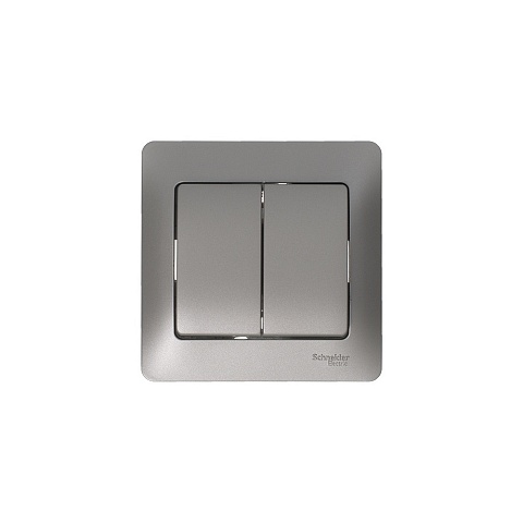 Systeme Electric Glossa Платина Выключатель 2-клавишный, сх.5, 10AX