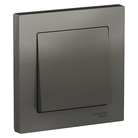 Systeme Electric AtlasDesign Сталь Выключатель 1-клавишный сх.1, 10АХ, в сборе