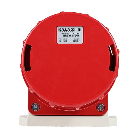 КЭАЗ Розетка для монтажа на поверхность 134-63А-6h-380AC-3P+PE-IP67