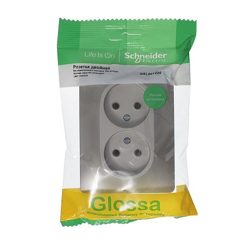 Systeme Electric Glossa Платина Розетка 2-ая б/з (в сборе)
