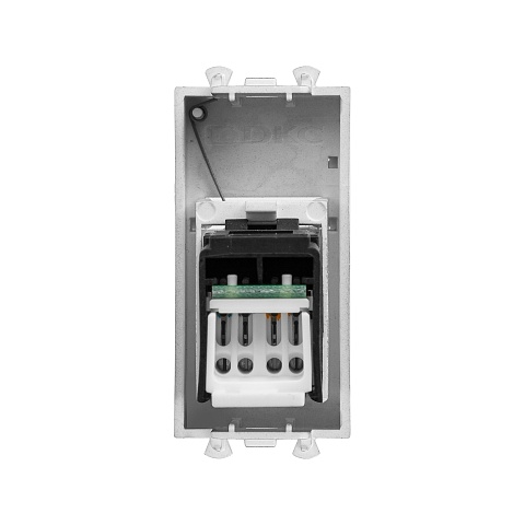 DKC Компьютерная розетка RJ-45 модульная, кат.6, "Avanti", "Закаленная сталь", 1 модуль