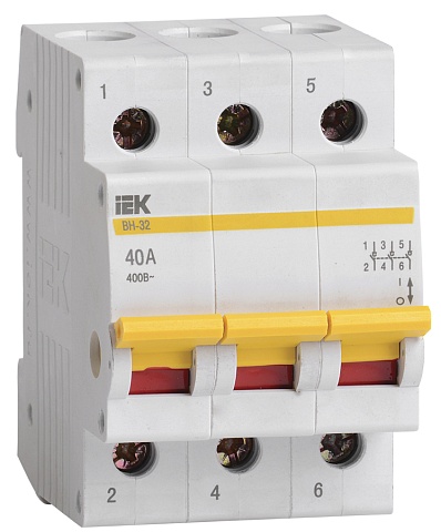 IEK KARAT Выключатель нагрузки (мини-рубильник) ВН-32 3Р 40А
