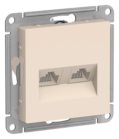 Systeme Electric AtlasDesign Беж Розетка двойная компьютерная RJ45+RJ45, кат.5E, механизм