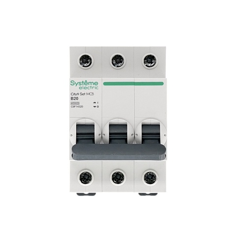 Systeme Electric City9 Set Автоматический выключатель (АВ) B 20А 3P 4.5kA 400В