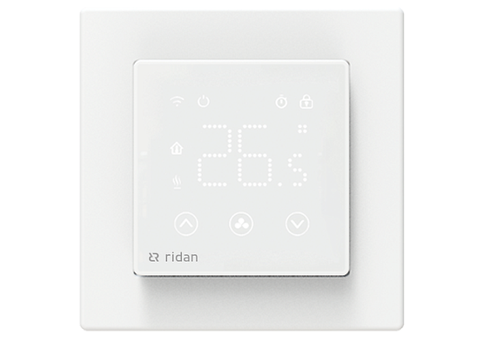 Терморегулятор RIDAN RSmart-SWс Wi-Fi для водяного отопления, 3А, встраиваемый, белый
