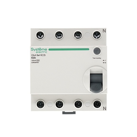 Systeme Electric City9 Set Выключатель дифференциального тока (ВДТ) 63А 4P 100мА Тип-AC 400В
