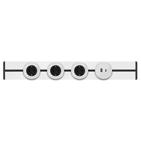 Systeme Electric MultiTrack Розетка 2К+З круглая 16А/250В Белый
