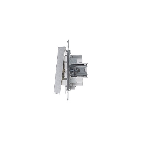 Systeme Electric AtlasDesign Алюминий Выключатель 2-клавишный с подсветкой, сх.5а, 10АХ, механизм