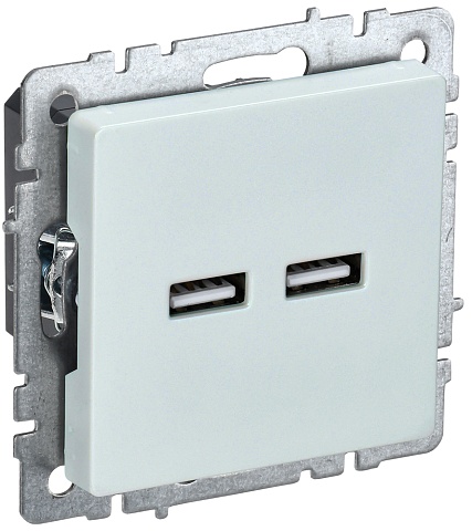 IEK BRITE BASE Жемчуг Розетка USB A+A 3,1А РЮ10-1-БрЖ